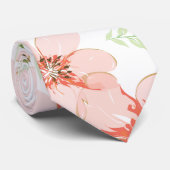 Roze bloemen stropdas (Opgerold)