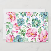 Roze Bloemen Succulenten Boeket Geboorteaankondigi Aankondiging (Achterkant)