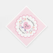  Roze Bloemen Sweet 16 Verjaardagsfeest Servet (Hoek)