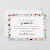 roze bloemen sympathie begrafenis bedankkaart (Voorkant)