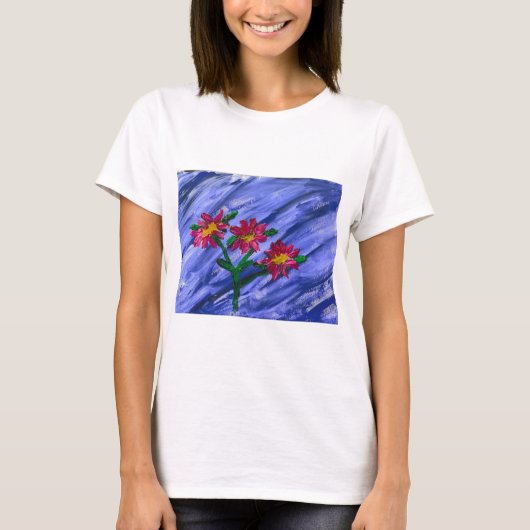 Roze bloemen t-shirt (Voorkant)