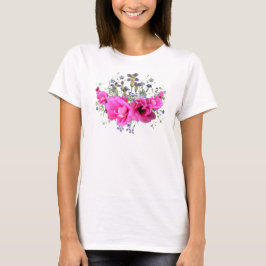  roze bloemen T-shirt