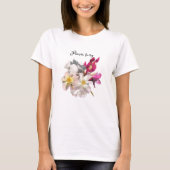 Roze bloemen t-shirt (Voorkant)