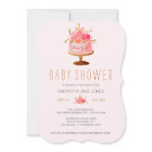 Roze Bloemen Taart Het Een Meisje Baby shower Uitn