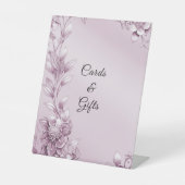 Roze Bloemen Tafelblad Tekenen Reclamebord Met Voetstuk (Voorkant)