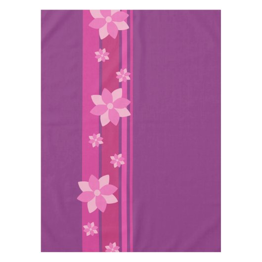 Roze bloemen tafelkleed (Voorkant)