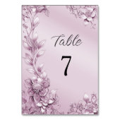 Roze Bloemen Tafelnummer