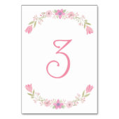 Roze Bloemen Tafelnummer (Achterkant)
