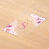 roze bloemen Tafelnummers (Laagn)