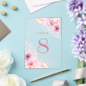 roze bloemen Tafelnummers (Insitu (Huwelijk))