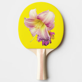 Roze bloemen tafeltennisbatje