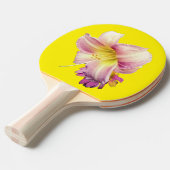 Roze bloemen tafeltennisbatje (Voorkant Gekanteld)