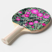 Roze bloemen tafeltennisbatje (Voorkant Gekanteld)