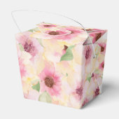 Roze Bloemen Takeout Bedankdoosjes (Achterkant)