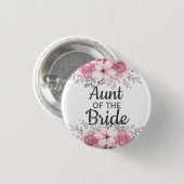 Roze bloemen tante van de bruine Button (Voorkant /achterkant)