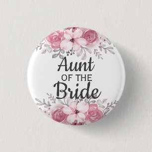 Roze bloemen tante van de bruine Button