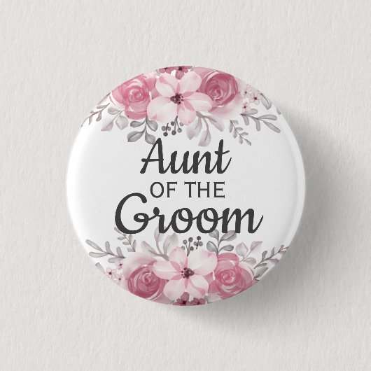 Roze bloemen tante van de Button (Voorkant)