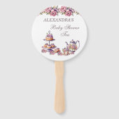 Roze Bloemen Tea Party Baby Meisje Douche Handwaaier (Voorkant)