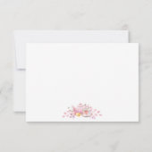 Roze Bloemen Tea Party Baby shower Bedankt (Achterkant)