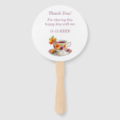 Roze Bloemen Tea Party Baby shower Hand Fan Handwaaier (Achterkant)