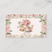  Roze Bloemen Tea Party Gift Registry QR Informatiekaartje (Achterkant)