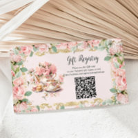  Roze Bloemen Tea Party Gift Registry QR