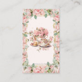 Roze Bloemen Tea Party RSVP Reactie QR Informatiekaartje (Achterkant)
