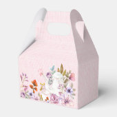 Roze Bloemen Tea Party Thema Baby shower Bedankdoosjes (Achterkant)