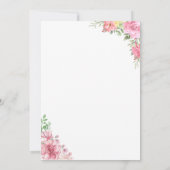 Roze Bloemen Tea Party Verjaardag Uitnodiging (Achterkant)