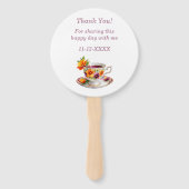 Roze Bloemen Tea Party Vrijgezellenfeest Hand Fan Handwaaier (Achterkant)