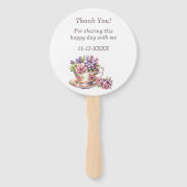 Roze Bloemen Tea Party Vrijgezellenfeest Handwaaier (Achterkant)