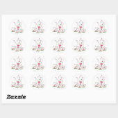 Roze bloemen Tea Set Stickers (Vel)