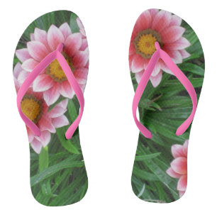 Roze bloemen teenslippers