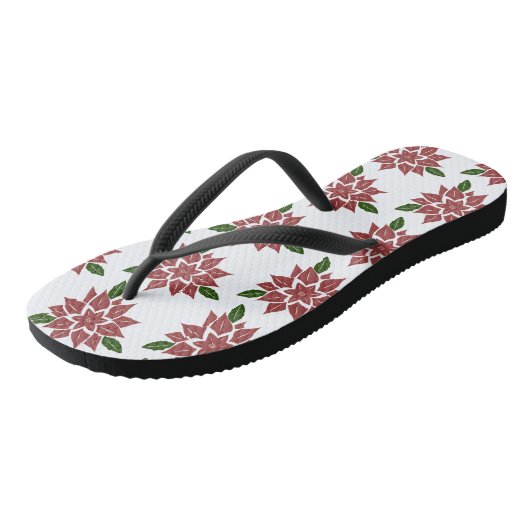 roze bloemen teenslippers (Schuin)