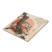 Roze bloemen tegeltje (Zijkant)