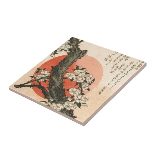 Roze bloemen tegeltje (Zijkant)