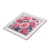 Roze Bloemen Tegeltje (Zijkant)