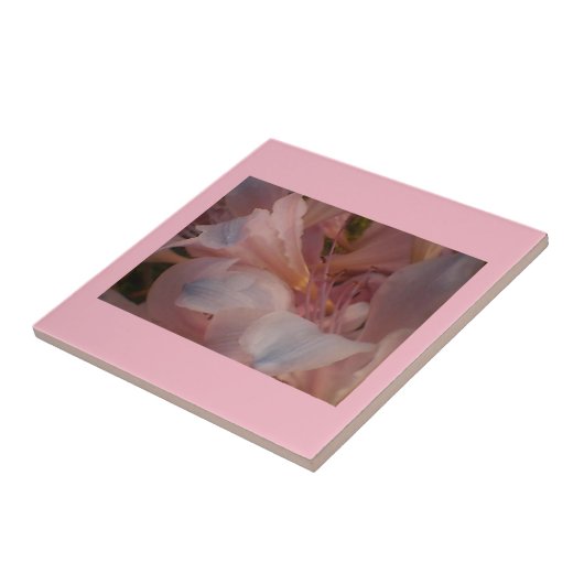 Roze bloemen tegeltje (Zijkant)