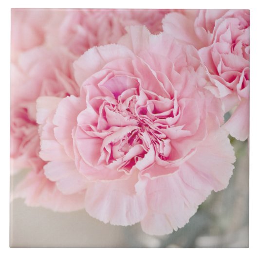 Roze bloemen tegeltje (Voorkant)