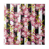 Roze bloemen tegeltje (Voorkant)