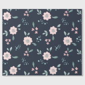 Roze bloemen tegen de achtergrond van de marine cadeaupapier (Vlak)
