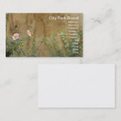 Roze bloemen tegen een kerkmuur visitekaartje (Voorkant / Achterkant)