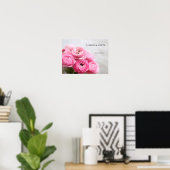 Roze bloemen teken poster (Thuiskantoor)