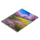 Roze Bloemen temidden van serene groen Notitieboek (Linkerzijde)