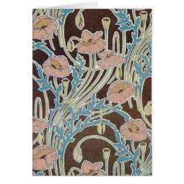 Roze bloemen Textielontwerpkaart