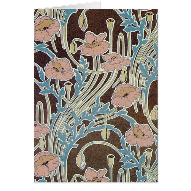 Roze bloemen Textielontwerpkaart (Voorkant)