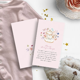 Roze Bloemen Thee Informatiekaartje