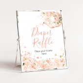 Roze Bloemen Thee voor Twee Baby shower Luier Raff Poster