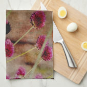 Roze bloemen theedoek (Quarter Fold)