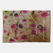 Roze bloemen theedoek (Horizontaal)